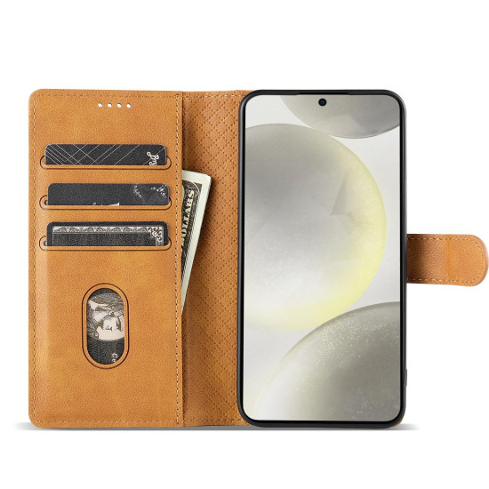 For Samsung Galaxy S24+ 5G N.BEKUS CSJ-P1 Solid Color Leather Phone Case(Brown)