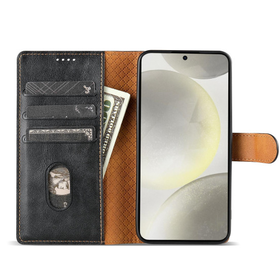 For Samsung Galaxy S24+ 5G N.BEKUS CSJ-P1 Solid Color Leather Phone Case(Black)