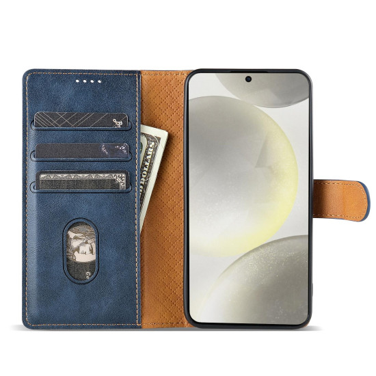 For Samsung Galaxy S24+ 5G N.BEKUS CSJ-P1 Solid Color Leather Phone Case(Blue)