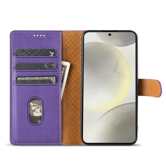 For Samsung Galaxy S24+ 5G N.BEKUS CSJ-P1 Solid Color Leather Phone Case(Purple)