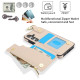 For Samsung Galaxy S24+ 5G RFlD Anti-theft Double Buckle Ring Zipper Card Phone Case(White)