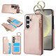 For Samsung Galaxy S24+ 5G RFlD Anti-theft Double Buckle Ring Zipper Card Phone Case(Rose Gold)