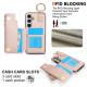 For Samsung Galaxy S24+ 5G RFlD Anti-theft Double Buckle Ring Zipper Card Phone Case(Rose Gold)