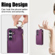 For Samsung Galaxy S24+ 5G RFlD Anti-theft Double Buckle Ring Zipper Card Phone Case(Dark Purple)