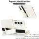 For Samsung Galaxy S23+ 5G Wristband Holder Zipper Purse RFID Leather Phone Case(White)
