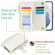 For Samsung Galaxy S23+ 5G Wristband Holder Zipper Purse RFID Leather Phone Case(White)
