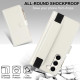 For Samsung Galaxy S23+ 5G Wristband Holder Zipper Purse RFID Leather Phone Case(White)