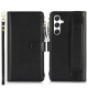 For Samsung Galaxy S24+ 5G Wristband Holder Zipper Purse RFID Leather Phone Case(Black)