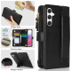 For Samsung Galaxy S24+ 5G Wristband Holder Zipper Purse RFID Leather Phone Case(Black)