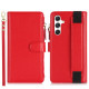 For Samsung Galaxy S24+ 5G Wristband Holder Zipper Purse RFID Leather Phone Case(Red)