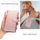 For Samsung Galaxy S24+ 5G Wristband Holder Zipper Purse RFID Leather Phone Case(Rose Gold)