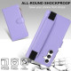 For Samsung Galaxy S24+ 5G Wristband Holder Zipper Purse RFID Leather Phone Case(Purple)