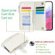 For Samsung Galaxy S24+ 5G Wristband Holder Zipper Purse RFID Leather Phone Case(White)