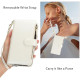 For Samsung Galaxy S24+ 5G Wristband Holder Zipper Purse RFID Leather Phone Case(White)