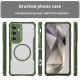 For Samsung Galaxy S24+ 5G Carbon Fiber Texture MagSafe Translucent Phone Case(Green)