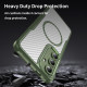 For Samsung Galaxy S24+ 5G Carbon Fiber Texture MagSafe Translucent Phone Case(Green)