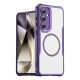 For Samsung Galaxy S24+ 5G Carbon Fiber Texture MagSafe Translucent Phone Case(Purple)