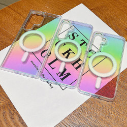 For Samsung Galaxy S24+ 5G Gradient Color MagSafe Airbag Full Coverage Phone Case(Rainbow)