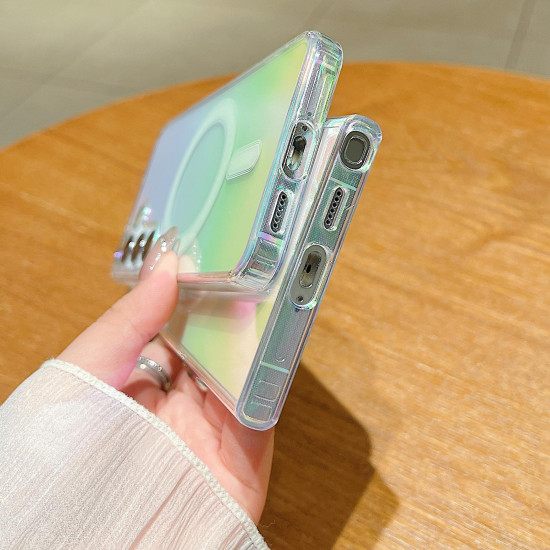 For Samsung Galaxy S24+ 5G Gradient Color MagSafe Airbag Full Coverage Phone Case(Rainbow)