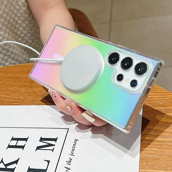 For Samsung Galaxy S24+ 5G Gradient Color MagSafe Airbag Full Coverage Phone Case(Rainbow)