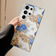 For Samsung Galaxy S24+ 5G Dual-side Laminating IMD PC Hybrid TPU Phone Case(Blue Peony)