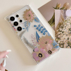 For Samsung Galaxy S24+ 5G Dual-side Laminating IMD PC Hybrid TPU Phone Case(Lotus)