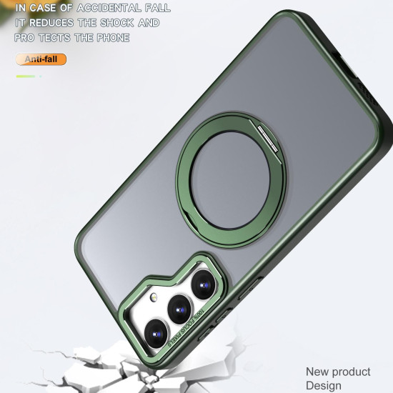 For Samsung Galaxy S24+ 5G Wing Series MagSafe Magnetic Ring Holder Phone Case(Green)