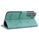 For Samsung Galaxy S24+ 5G Cute Cat Embossed Leather Phone Case(Green)