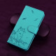 For Samsung Galaxy S24+ 5G Cute Cat Embossed Leather Phone Case(Lake Blue)