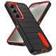 For Samsung Galaxy S24+ 5G Defender Gen2 Rugged PC + Silicone Phone Case with Holder(Black+Orange)