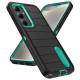 For Samsung Galaxy S24+ 5G Defender Gen2 Rugged PC + Silicone Phone Case with Holder(Black+Cyan)