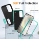 For Samsung Galaxy S24+ 5G Defender Gen2 Rugged PC + Silicone Phone Case with Holder(Black+Cyan)