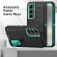 For Samsung Galaxy S24+ 5G Defender Gen2 Rugged PC + Silicone Phone Case with Holder(Black+Cyan)
