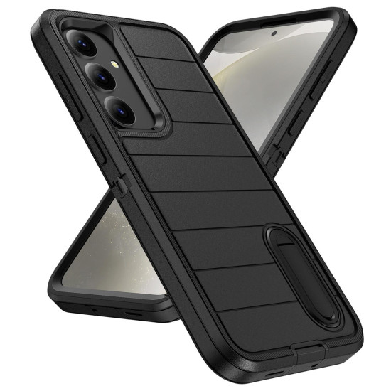 For Samsung Galaxy S24+ 5G Defender Gen2 Rugged PC + Silicone Phone Case with Holder(Black)