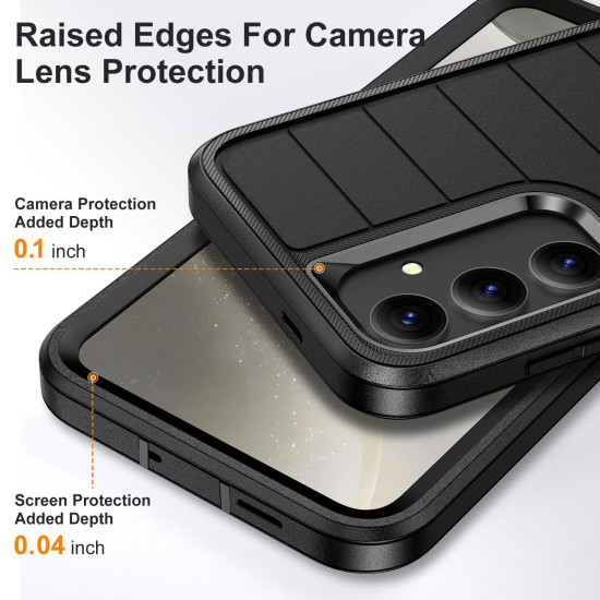 For Samsung Galaxy S24+ 5G Defender Gen2 Rugged PC + Silicone Phone Case with Holder(Black)