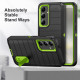 For Samsung Galaxy S24+ 5G Defender Gen2 Rugged PC + Silicone Phone Case with Holder(Black+Green)