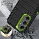 For Samsung Galaxy S24+ 5G Defender Gen2 Rugged PC + Silicone Phone Case with Holder(Black+Green)