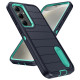 For Samsung Galaxy S24+ 5G Defender Gen2 Rugged PC + Silicone Phone Case with Holder(Dark Blue+Cyan)
