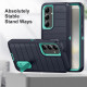 For Samsung Galaxy S24+ 5G Defender Gen2 Rugged PC + Silicone Phone Case with Holder(Dark Blue+Cyan)