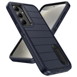 For Samsung Galaxy S24+ 5G Defender Gen2 Rugged PC + Silicone Phone Case with Holder(Dark Blue+Black)