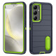 For Samsung Galaxy S24+ 5G Defender Gen2 Rugged PC + Silicone Phone Case with Holder(Dark Blue+Green)