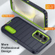 For Samsung Galaxy S24+ 5G Defender Gen2 Rugged PC + Silicone Phone Case with Holder(Dark Blue+Green)