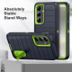 For Samsung Galaxy S24+ 5G Defender Gen2 Rugged PC + Silicone Phone Case with Holder(Dark Blue+Green)