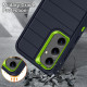 For Samsung Galaxy S24+ 5G Defender Gen2 Rugged PC + Silicone Phone Case with Holder(Dark Blue+Green)