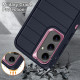 For Samsung Galaxy S24+ 5G Defender Gen2 Rugged PC + Silicone Phone Case with Holder(Dark Blue+Light Pink)