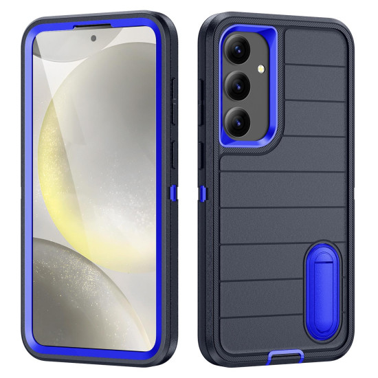 For Samsung Galaxy S24+ 5G Defender Gen2 Rugged PC + Silicone Phone Case with Holder(Dark Blue)
