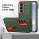 For Samsung Galaxy S24+ 5G Defender Gen2 Rugged PC + Silicone Phone Case with Holder(Dark Green+Orange)