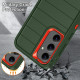 For Samsung Galaxy S24+ 5G Defender Gen2 Rugged PC + Silicone Phone Case with Holder(Dark Green+Orange)