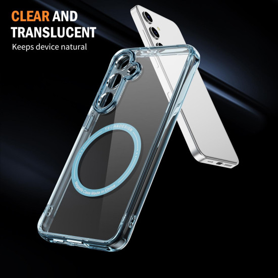 For Samsung Galaxy S24+ 5G Airbag Magsafe PC Hybrid TPU Phone Case(Clear Blue)