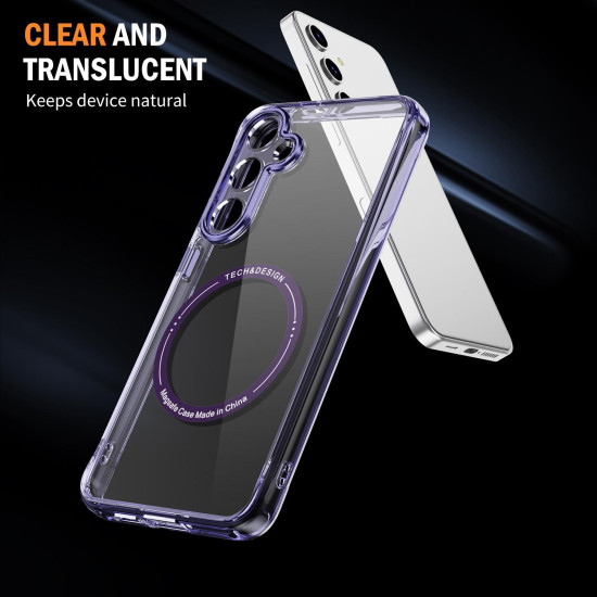 For Samsung Galaxy S24+ 5G Airbag Magsafe PC Hybrid TPU Phone Case(Clear Purple)